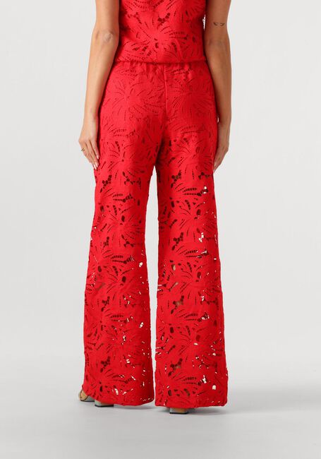 POM AMSTERDAM Pantalon large PANTS LACE BLOOM RED en rouge - large
