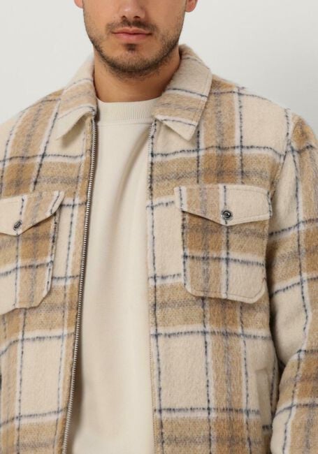SCOTCH & SODA Surchemise WOOL-BLEND ZIP-THRU CHECK OVERSHIRT Blanc - large