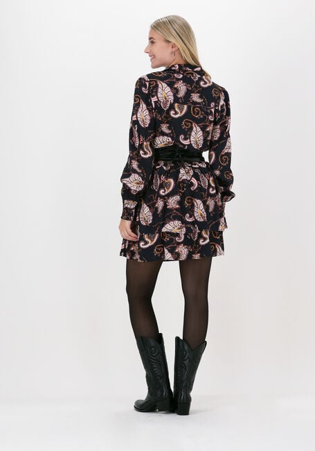 Zwarte COLOURFUL REBEL Mini jurk HARLEY PAISLEY MINI SMOCKED SH - large