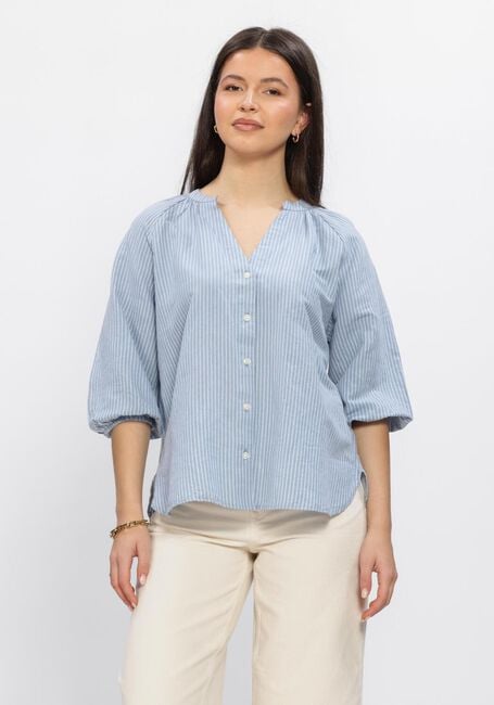 Lichtblauwe SELECTED WOMEN  SLFCLEO-ALBERTA LINEN BLEND SHIRT - large