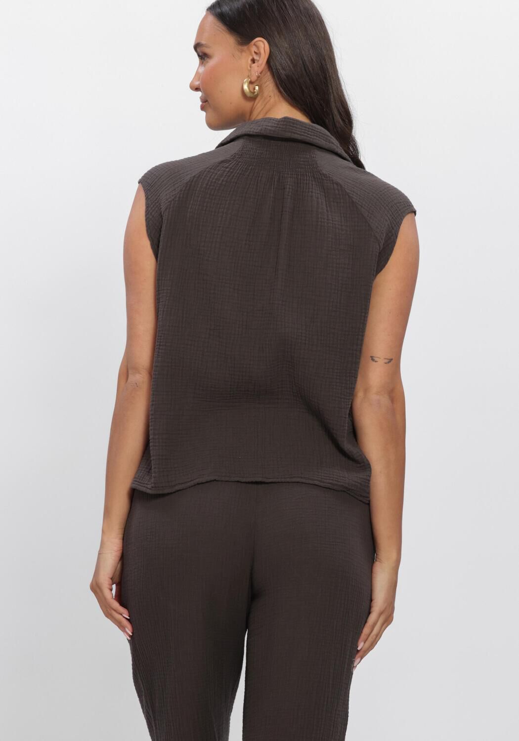 PENN & INK BLOUSE Blouses Sable - large