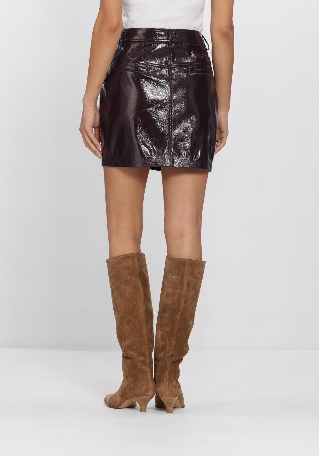 Bordeaux DANTE6 Minirok EVON FAUX CRACKLE LEATHER MINI SKIRT - large