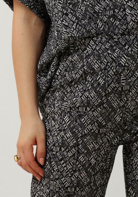 ALIX THE LABEL Pantalon évasé LADIES WOVEN CRINKLE TEXT PANTS en noir - large
