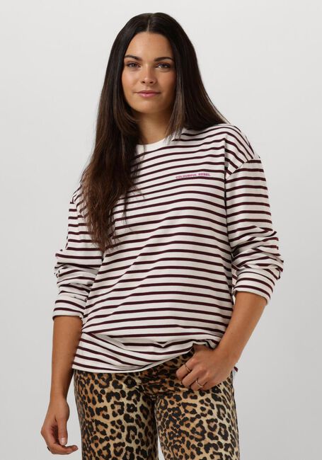 COLOURFUL REBEL Haut MOTHER EARTH STRIPE LONGSLEEVE TEE en rouge - large