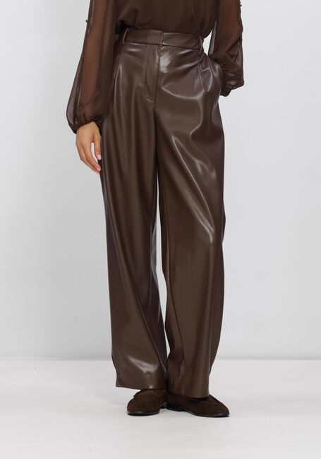 DANTE6 Pantalon large MINORA FAUX LEATHER BARREL PANTS en marron - large
