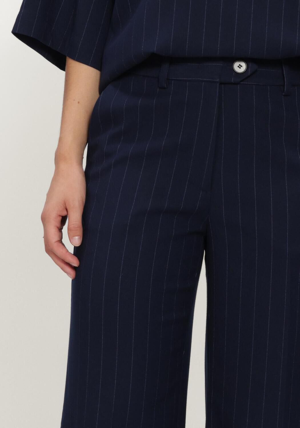 Donkerblauwe CO'COUTURE Wijde broek GABIECC PIN WIDE PANT - large
