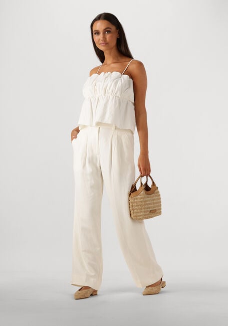 SECOND FEMALE Pantalon large LINO TROUSSERS en blanc - large