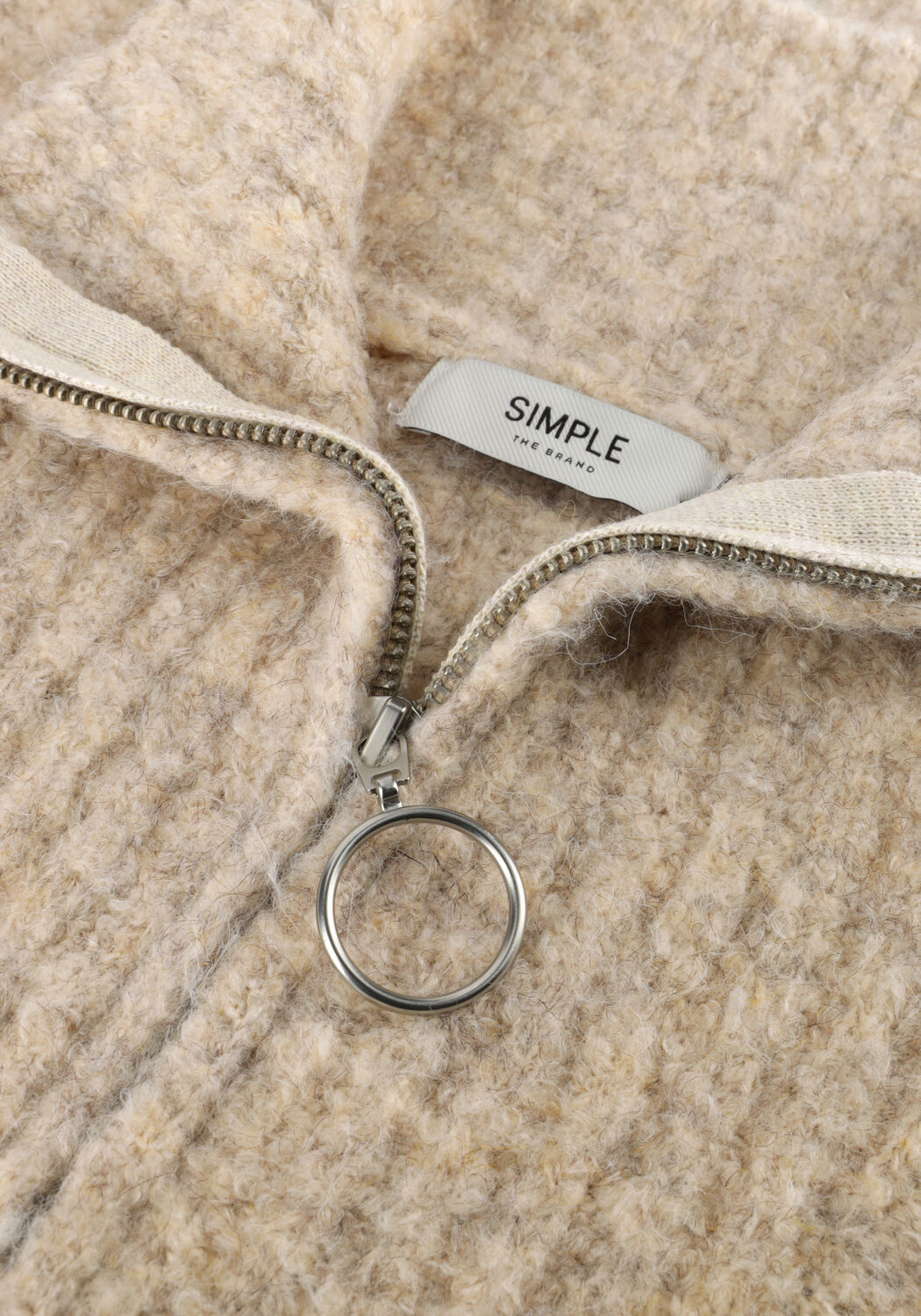 Beige SIMPLE Trui KNIT-BOUCLE-25-3 - large