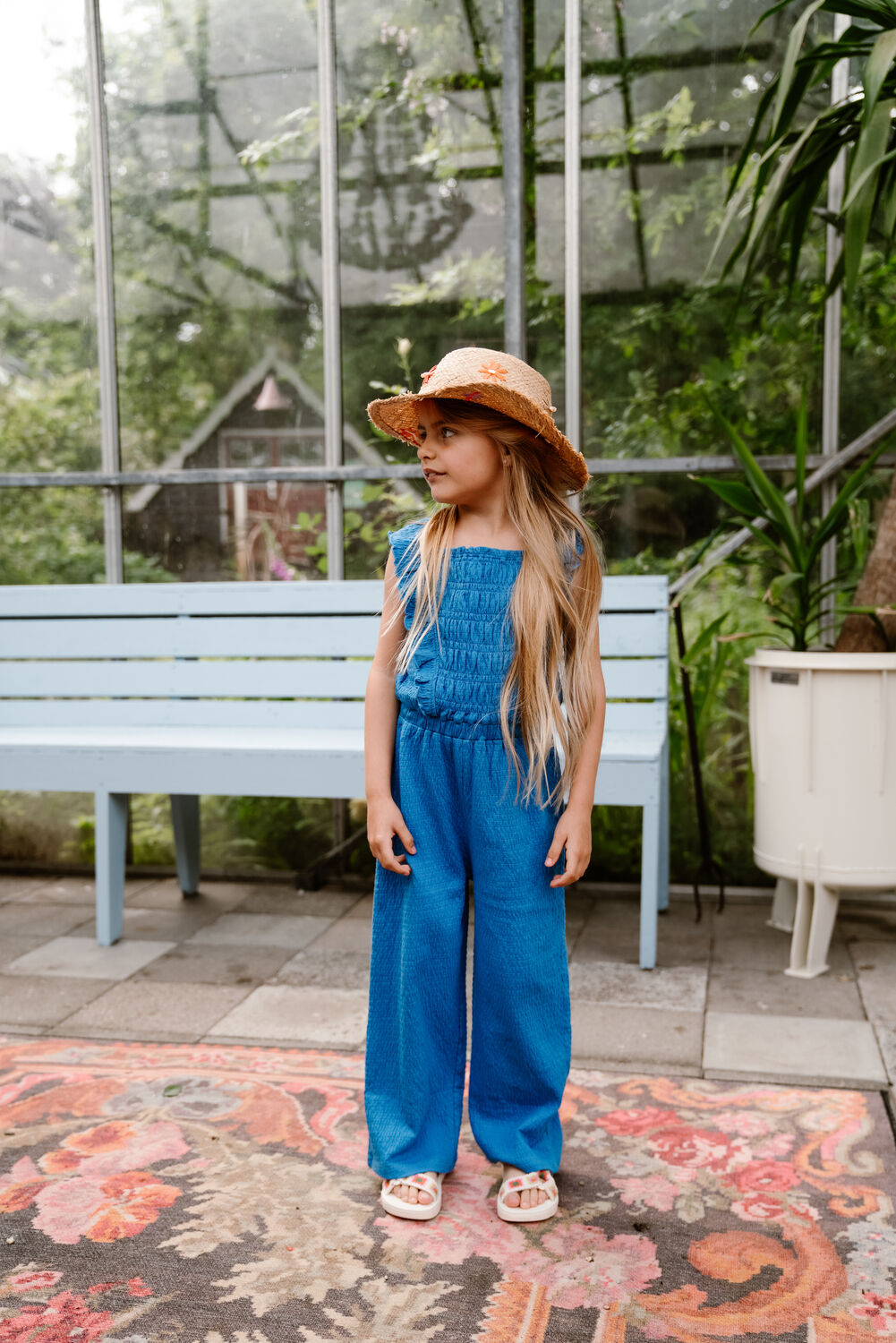 Blauwe DAILY7  JUMPSUIT RUFFLE - large