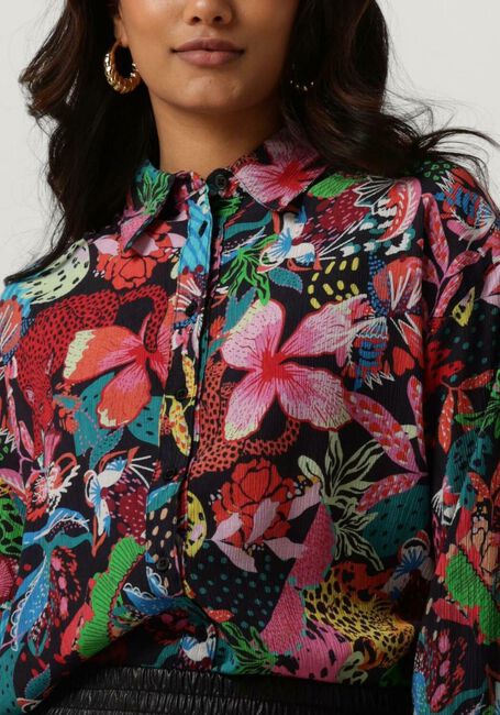 Multi ALIX THE LABEL  LADIES WOVEN WILD PRINT CRINKLE BLOUSE - large
