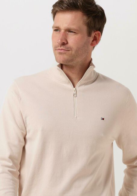 TOMMY HILFIGER Pull 1985 ZIP MOCK Blanc - large