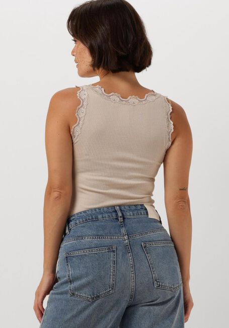 Beige ROSEMUNDE Top BABETTE SILK TOP W/ LACE - large