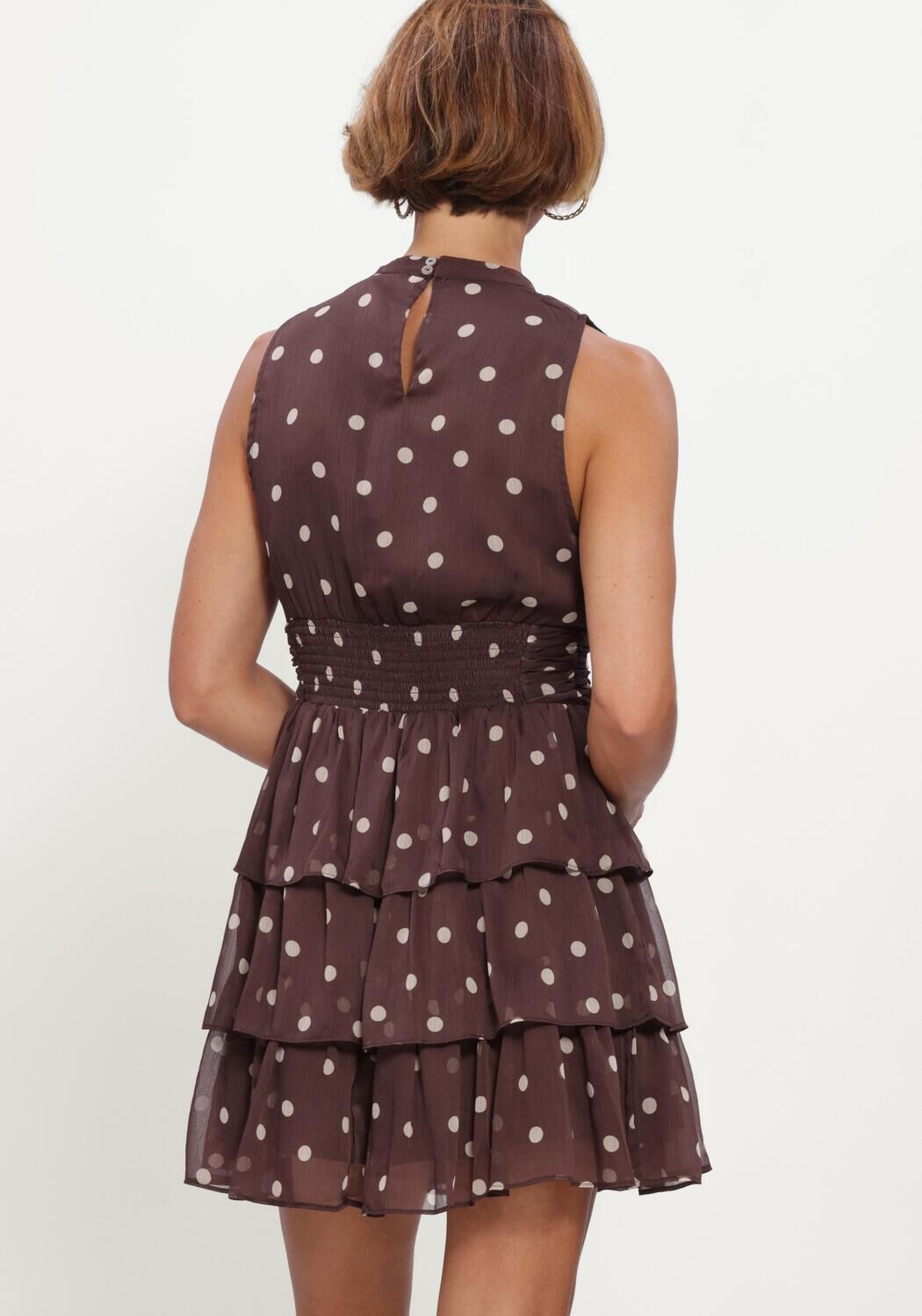 Bruine NOTRE-V Jurken MAY BIG DOT DRESS - large