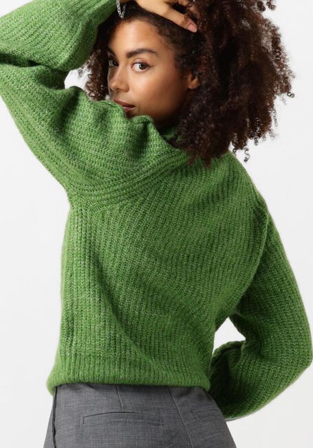 Groene OBJECT Trui OBJRUNA KNIT L/S RE PULLOVER - large