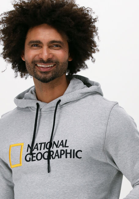 NATIONAL GEOGRAPHIC Chandail UNISEX HOODY WITH BIG LOGO Gris clair - large