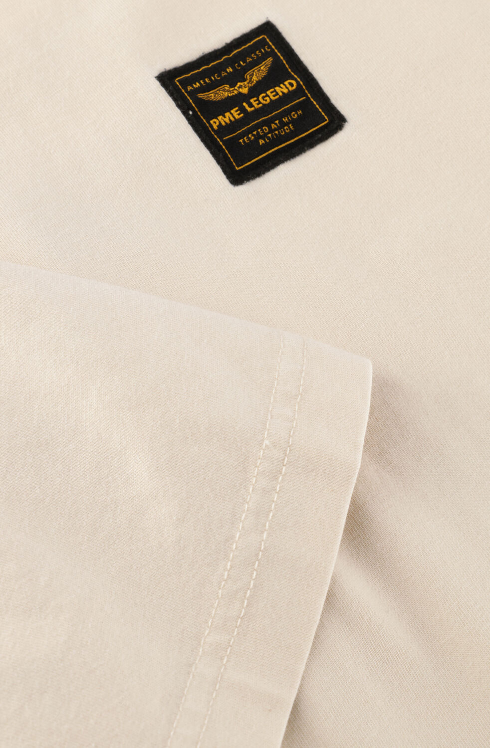 PME LEGEND T-shirt ACID WASH + GARMENT DYE en beige - large