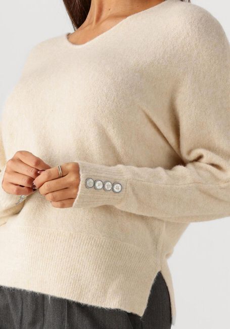 SUMMUM Pull OVERSIZED SWEATER WOOL ELASTANE BLEND KNIT Crème - large