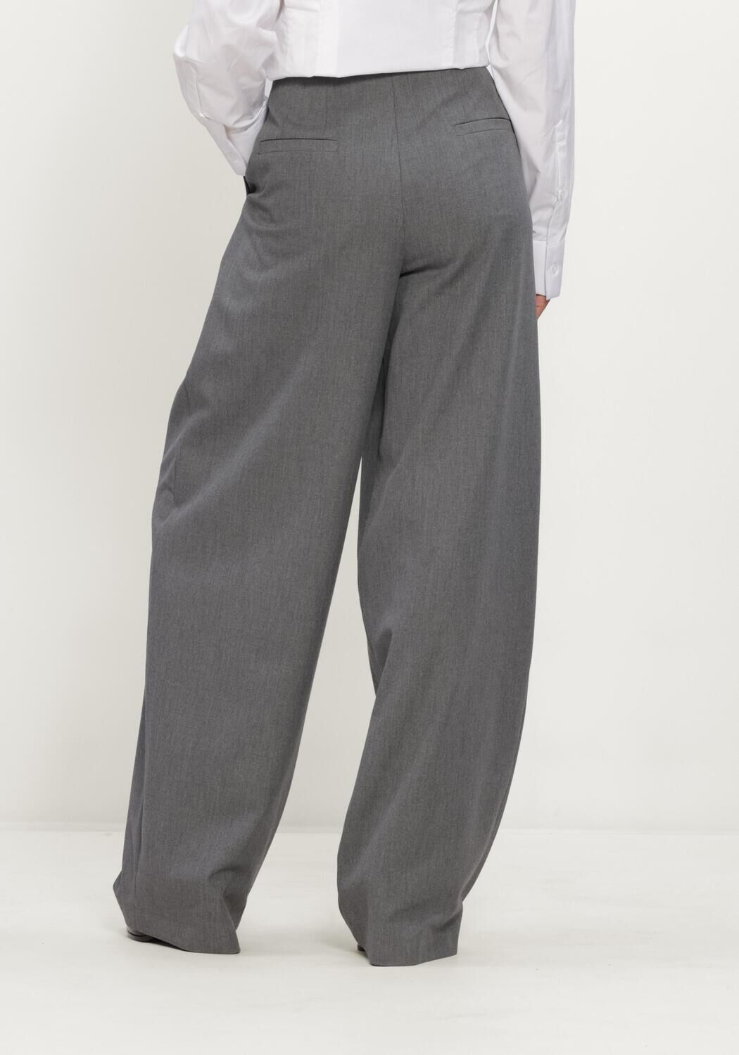 Grijze JANICE Broeken/jumpsuits BROEK RECHTE WIJDE PIJP - large