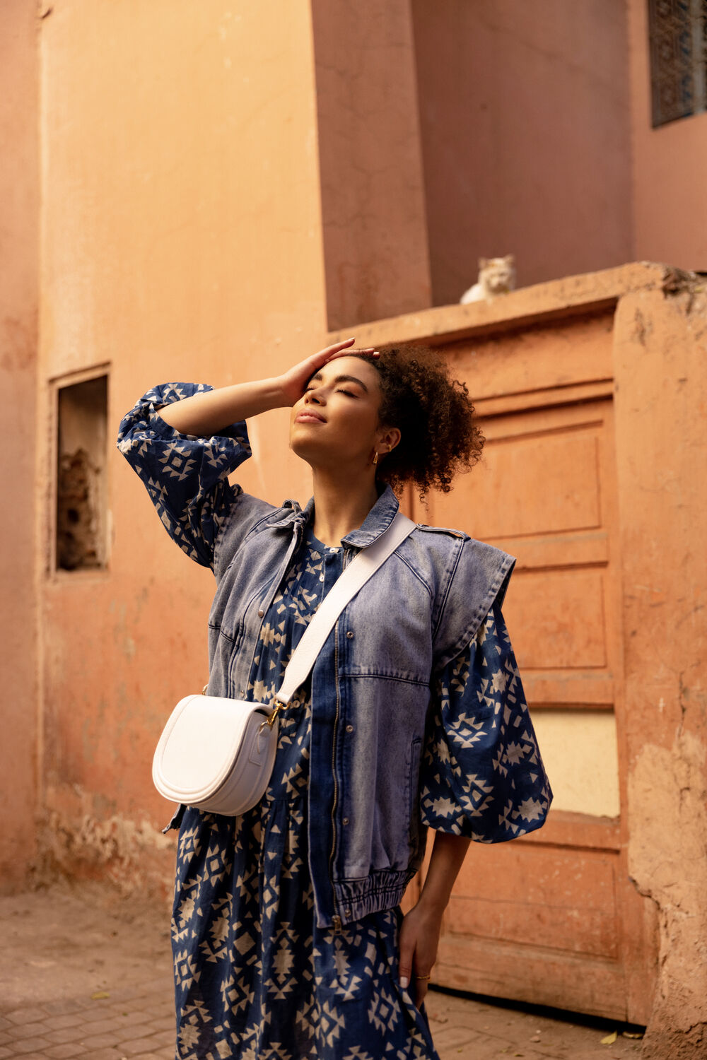 Blauwe BY-BAR Mini jurk BOWIE MADRAS DRESS - large