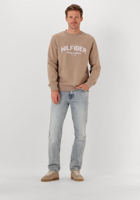 Beige TOMMY HILFIGER Sweater HILFIGER ARCH CREW NECK - large