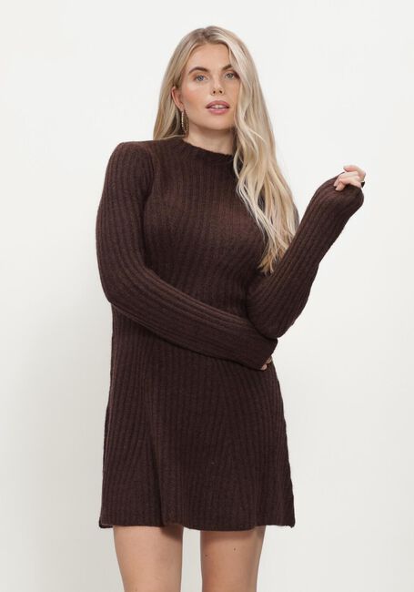 Bruine Y.A.S. Mini jurk YASDOLLY LS KNIT DRESS - large