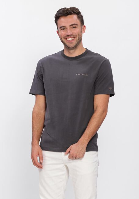 CAST IRON T-shirt RELAXED FIT PEACHED JERSEY en gris - large