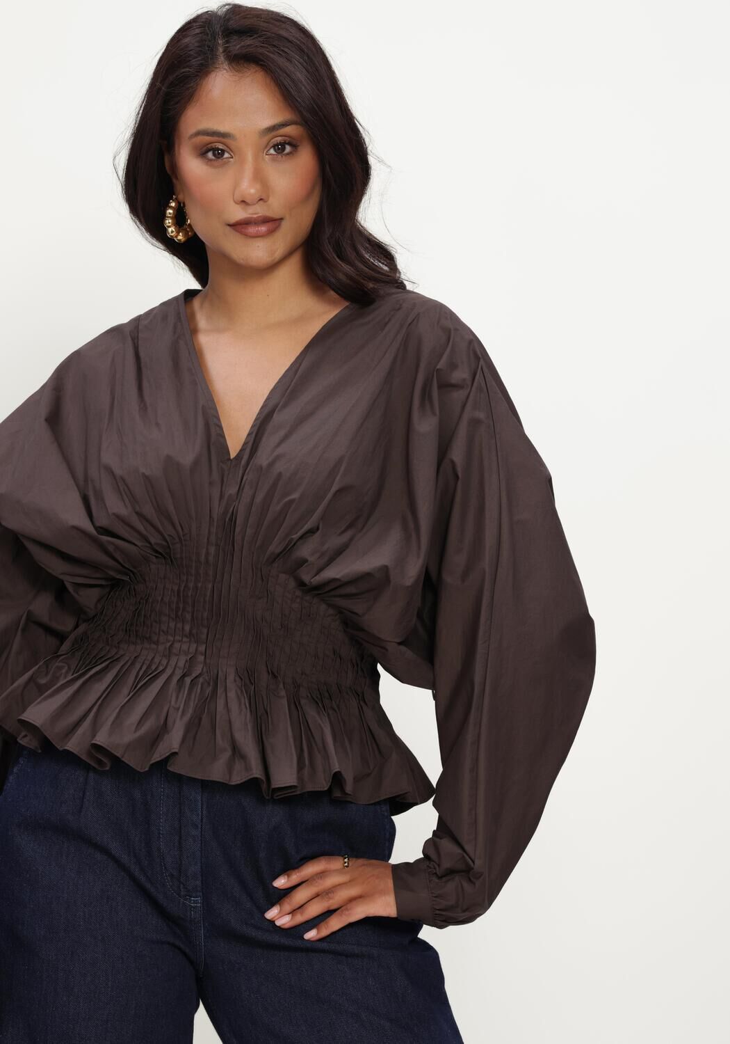 Bruine COPENHAGEN MUSE  CMPOPLIN-BLOUSE - large