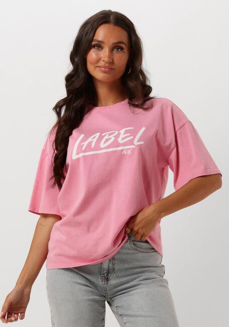 ALIX THE LABEL T-shirt LADIES KNITTED WASHED LABEL T-SHIRT en rose - large