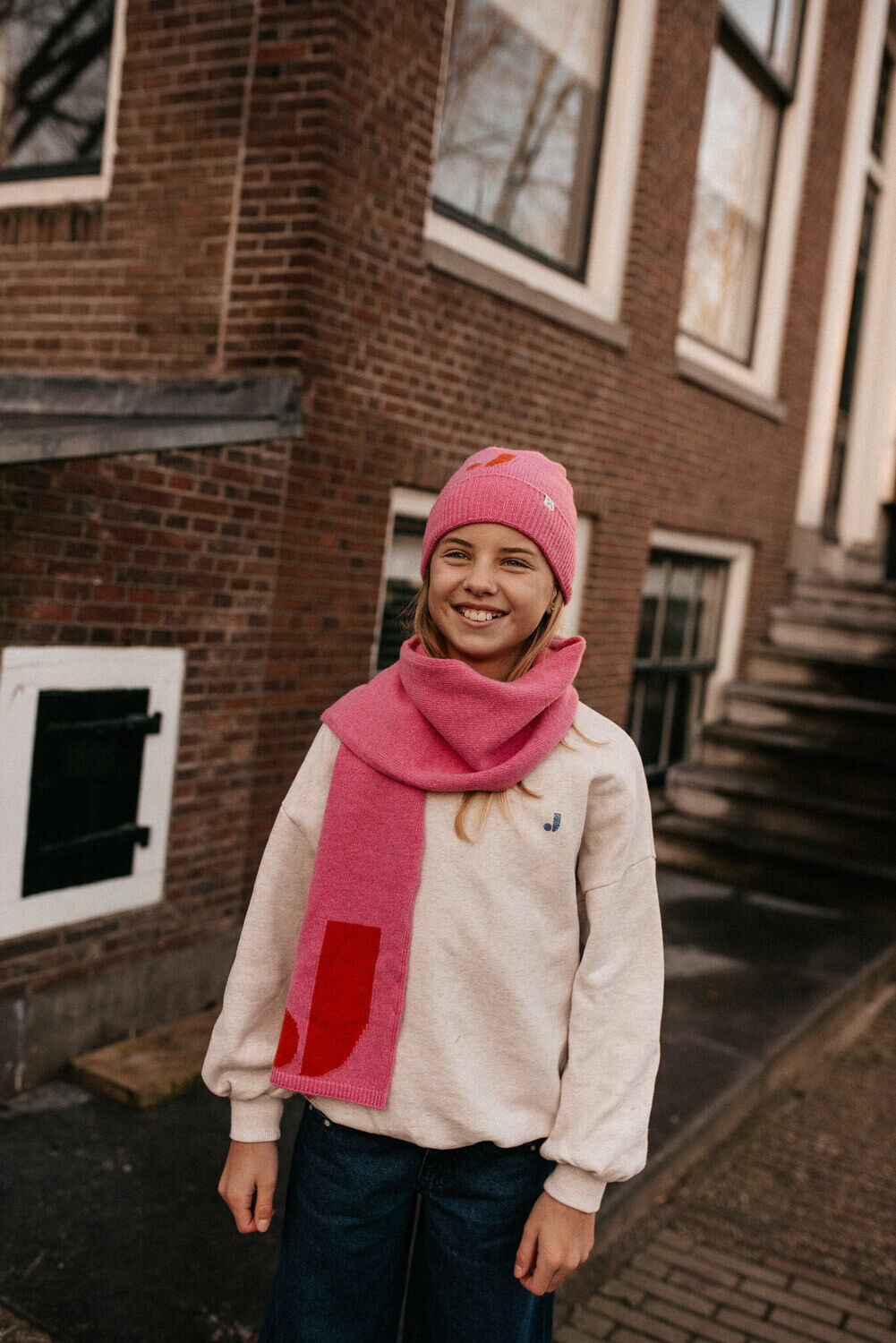 JENEST J SCARF Foulard en rose - large