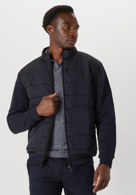 Blauwe GENTILUOMO Gewatteerde jas CARDIGAN ZIP - large
