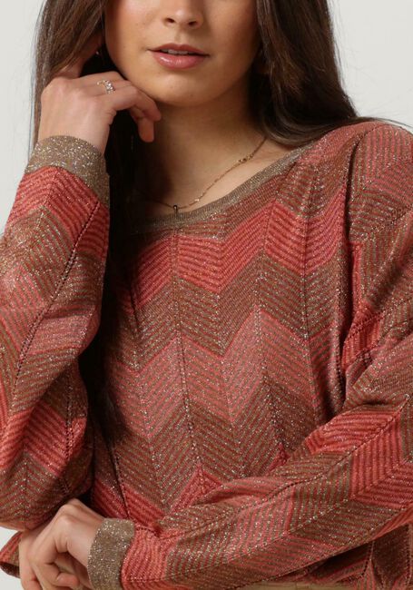 SUMMUM Pull BOAT NECK SWEATER SHIMMERING LUREX KNIT Corail - large