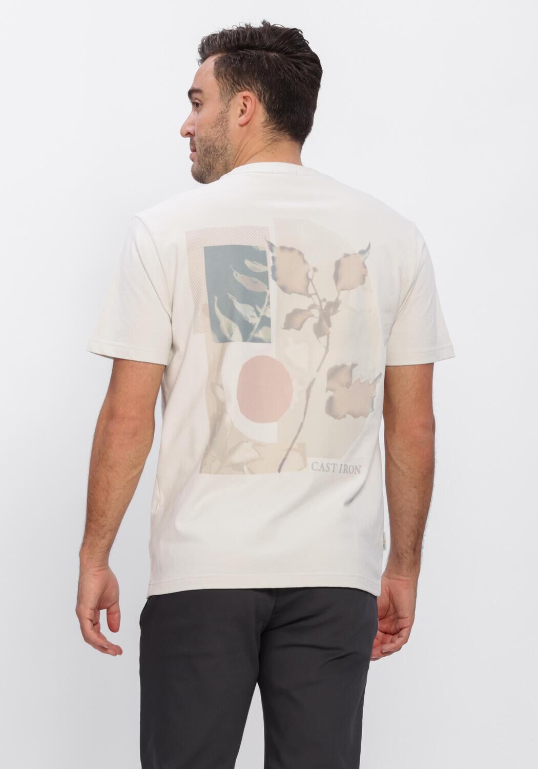 CAST IRON T-shirt RELAXED FIT PEACHED JERSEY en beige - large