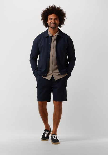 Donkerblauwe PURE PATH Overshirt PUNTA COACK SHIRT WITH PRESS BUTTONS AND FRONT PRINT - large