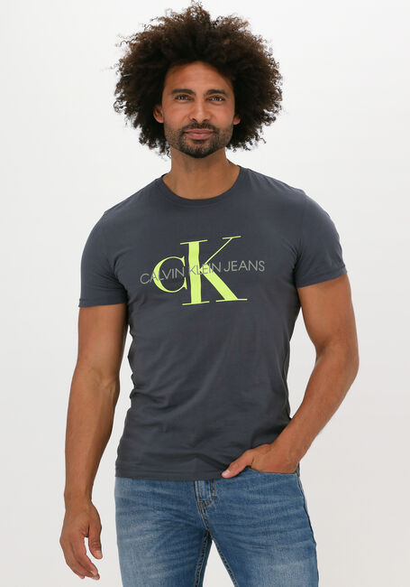 Grijze CALVIN KLEIN T-shirt SEASONAL MONOGRAM TEE - large
