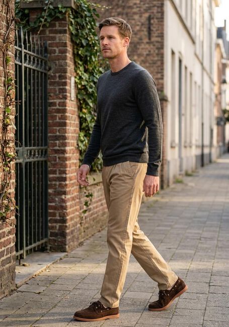 Groene STEFANO LAURAN Trui CREW - large