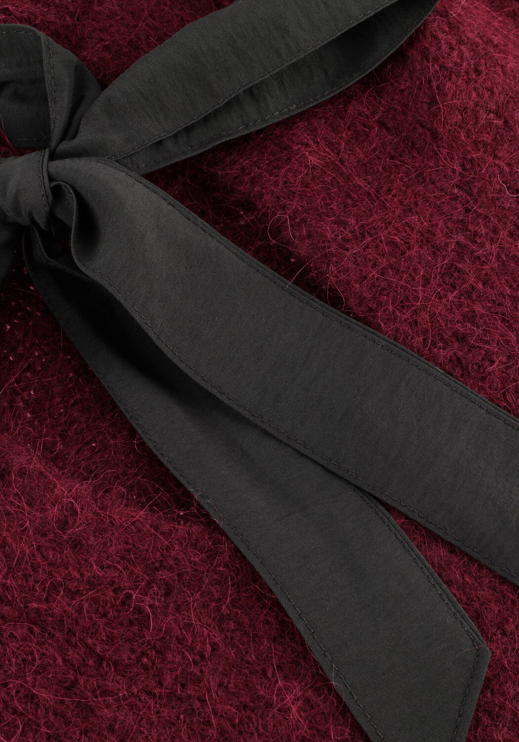 Bordeaux SELECTED WOMEN Trui SLFGABELLA LS KNIT BOW O-NECK - large