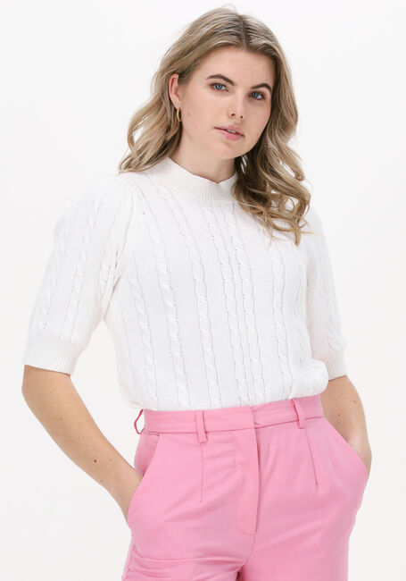 Gebroken wit SELECTED FEMME Top SLFJULIE 2/4 KNIT HIGH NECK B - large