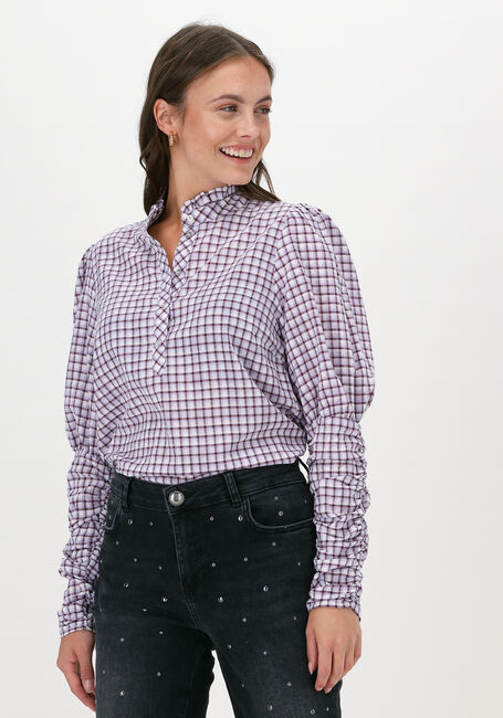 Paarse CO'COUTURE  SANDY DOBBY CHECK SHIRT - large