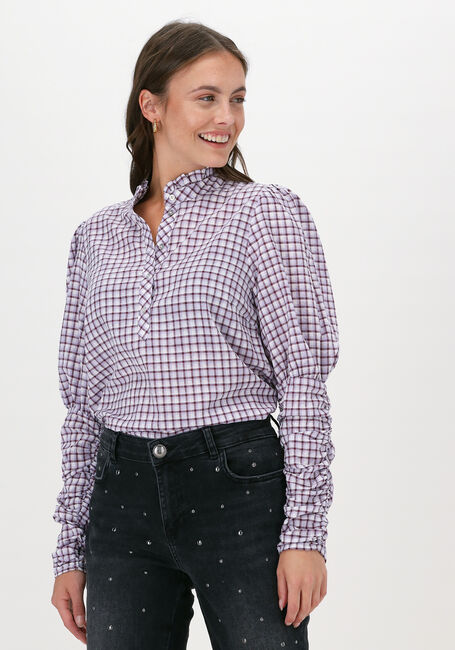 Paarse CO'COUTURE Blouse SANDY DOBBY CHECK SHIRT - large