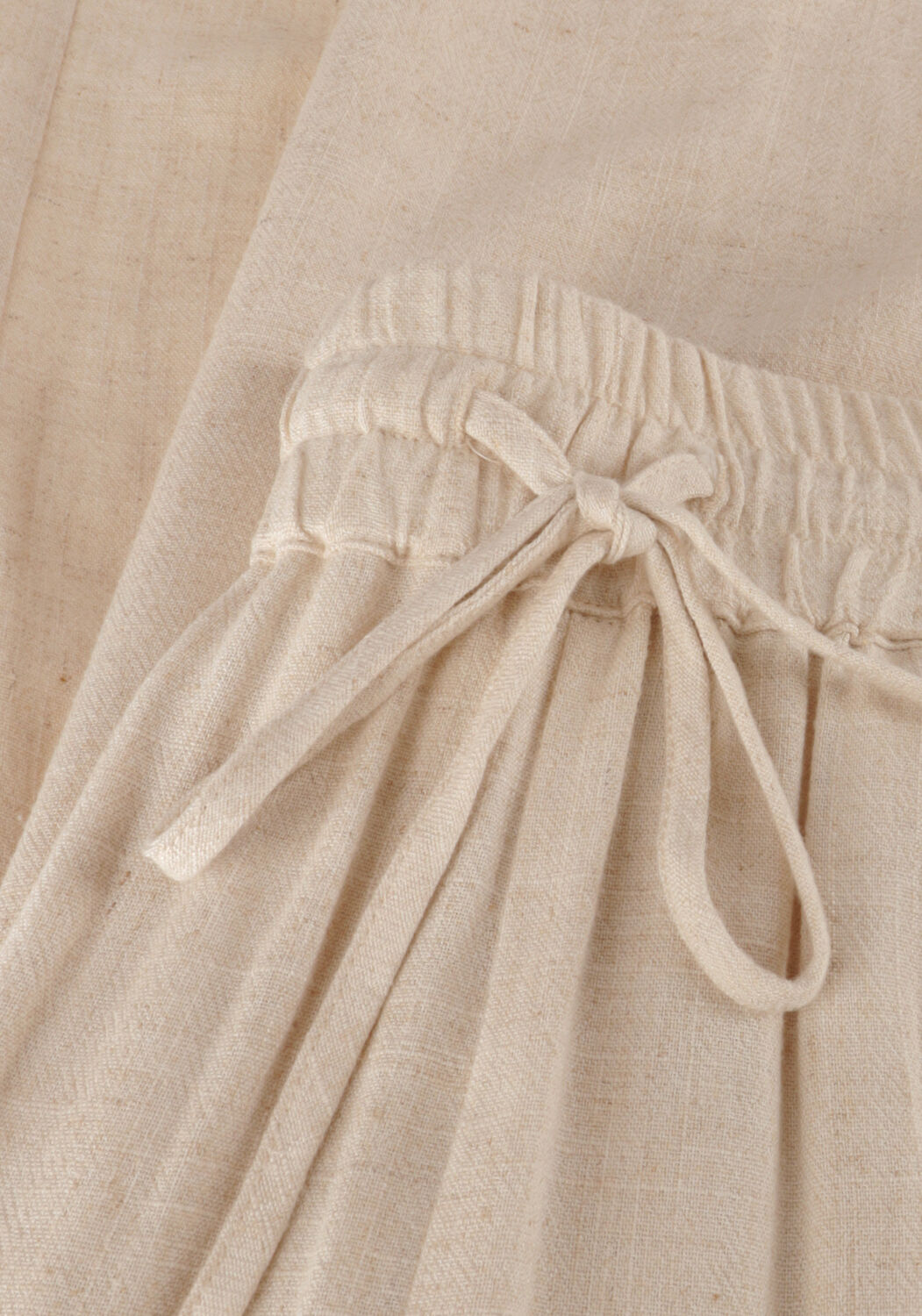 SELECTED WOMEN Pantalon large SLFVIVA-GULIA HW LONG LINEN PANT NOOS en beige - large