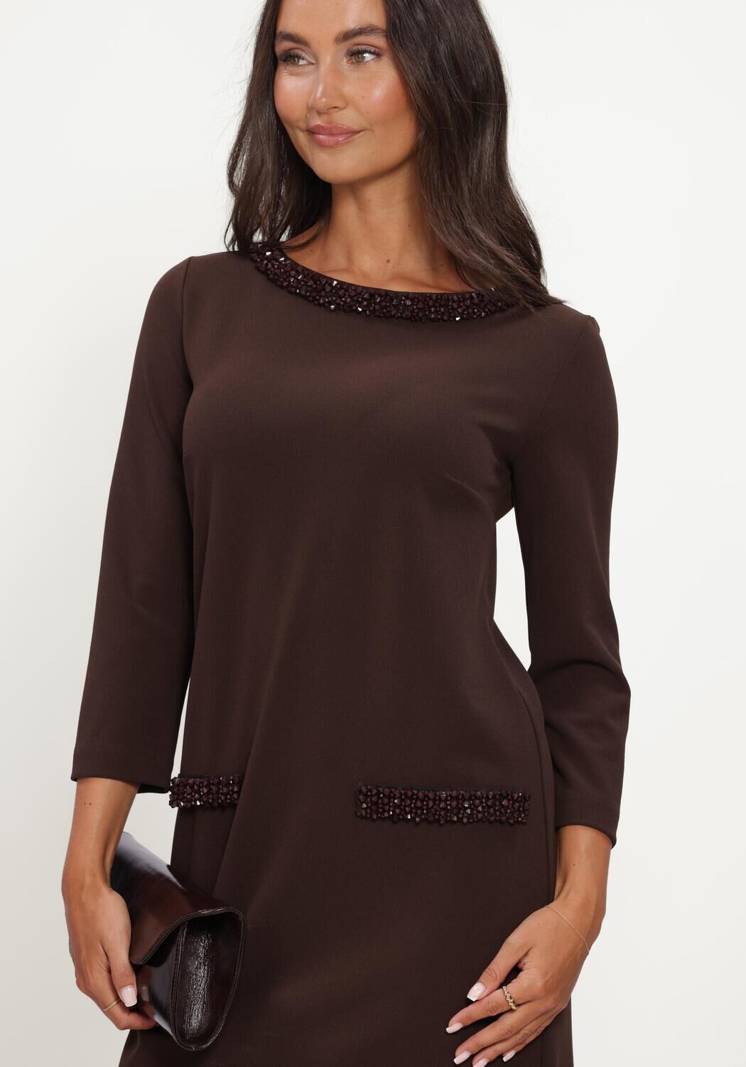 ANA ALCAZAR Mini robe 042194.3912 en marron - large