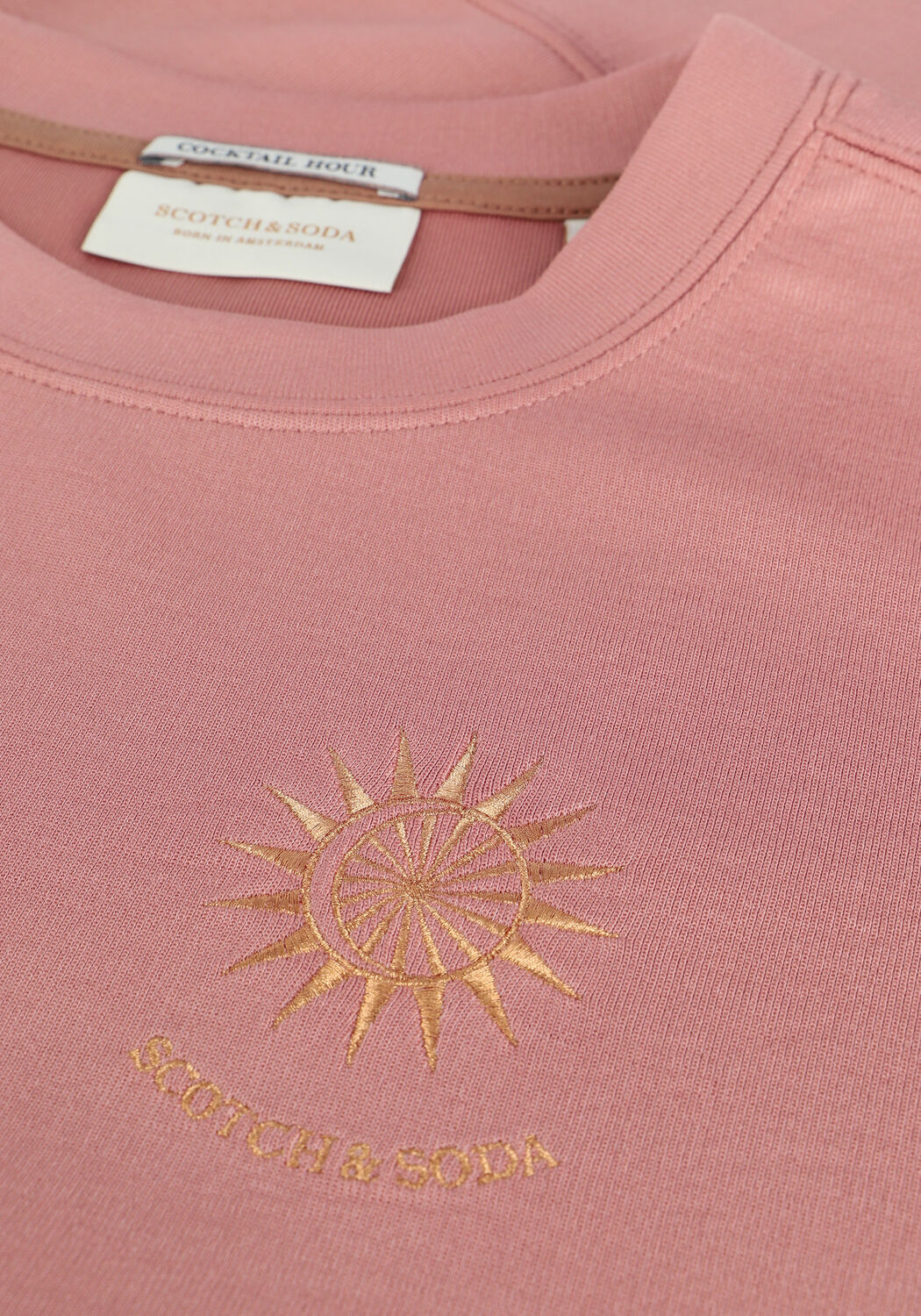 SCOTCH & SODA Chandail CREWNECK SWEAT WITH TONAL EMBR en rose - large