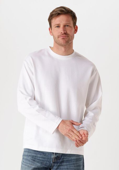 Witte SELECTED HOMME T-shirt SLHLOOSEOSCAR LS O-NECK TEE NOOS - large