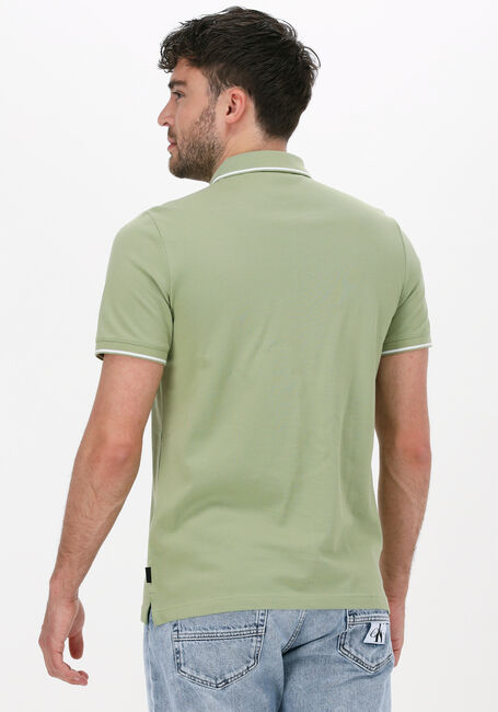 Groene CALVIN KLEIN Polo STRETCH PIQUE TIPPING SLIM POLO - large