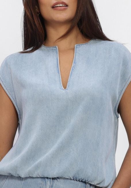 Lichtblauwe ANOTHER LABEL Tops & T-shirts ALAURORE DENIM TOP S/L - large
