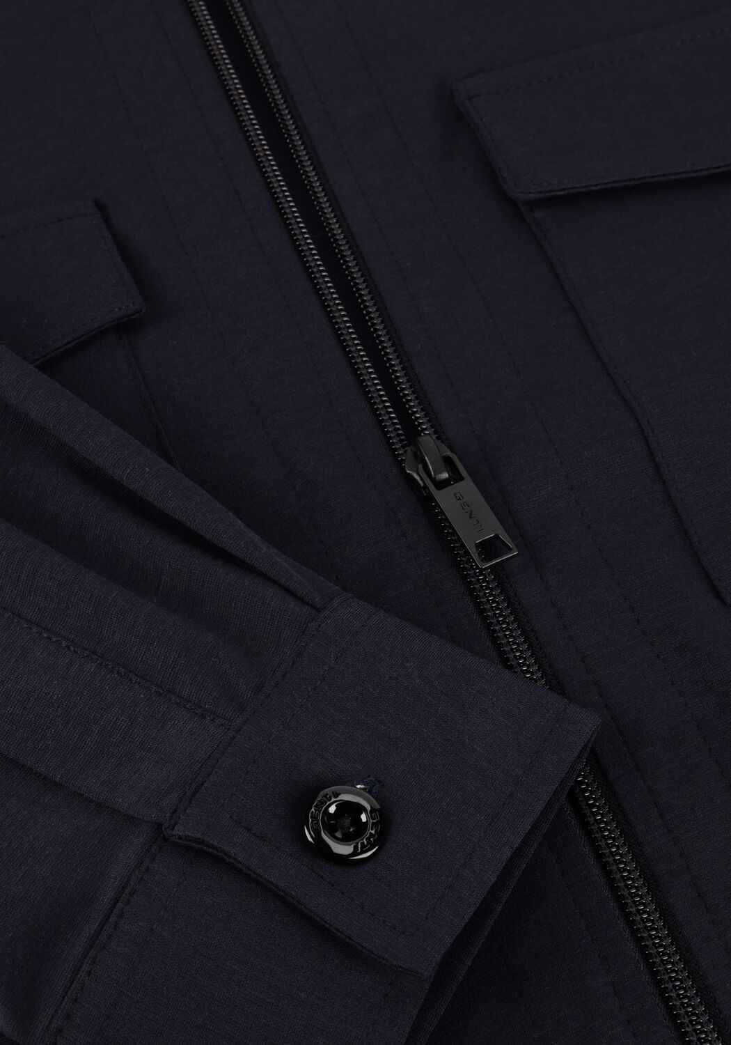 GENTI Surchemise OAKS SHIRT JACKET ZIP Bleu fonc&eacute; - large