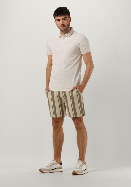 Groene CAST IRON Korte broek CHINO SHORTS LINEN STRIPE - large