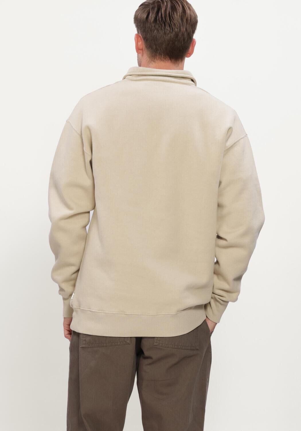 Khaki FOR&Eacute;T Trui HOOK HALF ZIP - large