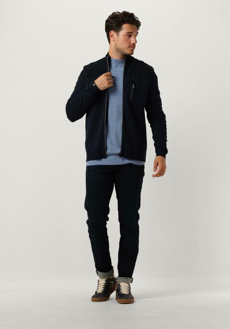 Donkerblauwe VANGUARD Vest ZIP JACKET COTTON BONDED MOULINE - large