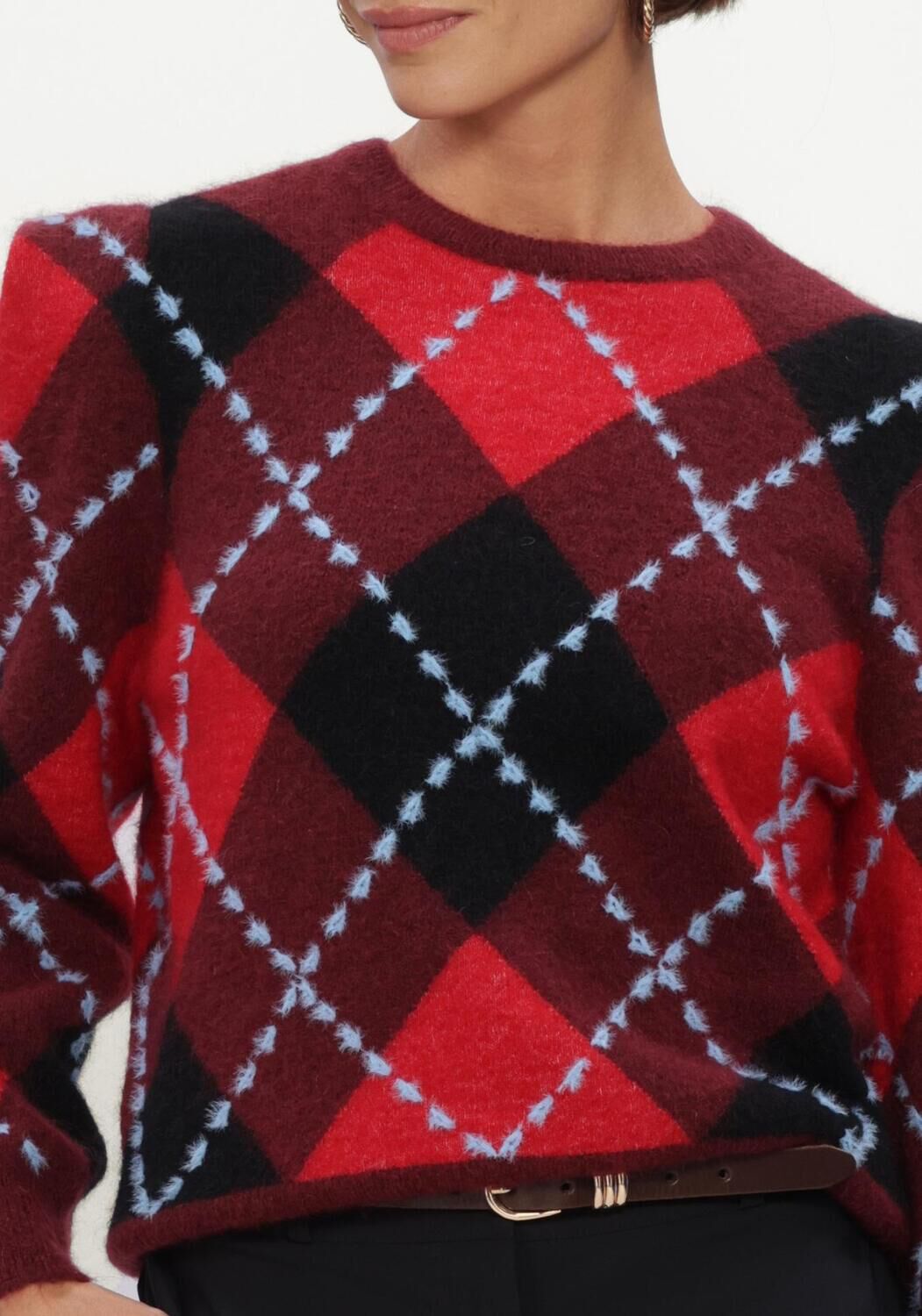 Rode STUDIO ANNELOES Trui Arly argyle pullover - large